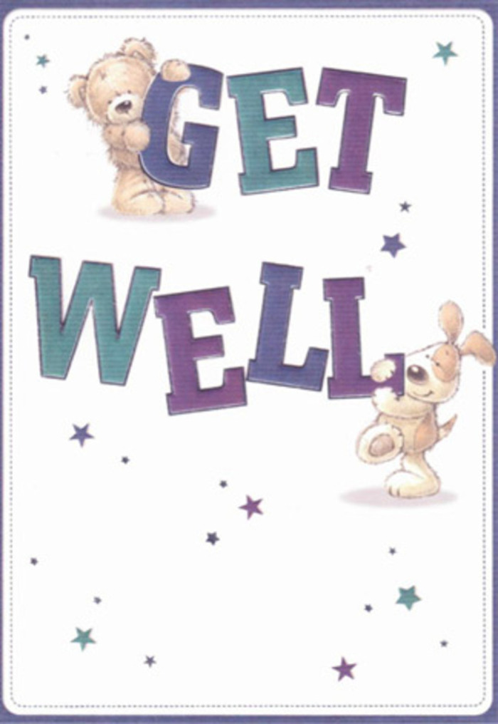 Celebrating the restorative power of kindness, this whimsical get well card showcases a cuddly bear and a cheerful puppy, their friendly gestures evoking the neighbourly connections that define Norbiton's close-knit streets. Scattered around them, stylized stars in sapphire and amethyst seem to dance in the air, suggesting that positive thoughts and good wishes are always within reach, much like the prompt, caring service offered by Florist Norbiton. The card's typography stands bold and unwavering, shaded in lively purples and tranquil teals, giving the message a sense of joyful certainty. Rich textures in the bear's soft fur and the puppy's downy ears invite an almost tangible comfort-as if offering a gentle companion beside a hospital window looking out over Kings Road. The crisp white background enhances the mood of hope and healing, while the playful artistry brings a gentle smile. For Norbiton residents, this card would beautifully accompany a hand-delivered bouquet, creating a duo that radiates heartfelt sincerely and the promise of brighter days ahead.