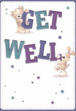 This get well card delights with its playful innocence, its design echoing the small joys found among Norbiton's leafy garden squares. A teddy bear, round and soft, beams from the top of the bold 'GET,' while a floppy-eared puppy balances joyfully alongside the full-bodied 'WELL.' The letters leap off the creamy backdrop in shades of indigo and teal, their energy mirrored in the twinkle of blue and violet stars scattered in the background-a whimsical echo of hope so often woven into local bouquets by expert Norbiton florists. The fur of each character looks velvety and welcoming, inviting the imagination to find comfort in their embrace. With its sunshine-bright mood and thoughtful detailing, the card feels like a companion piece to a cheerful Norbiton bouquet, both crafted with the intent to lift spirits and remind someone unwell that they are cared for. This illustration overflows with genuine warmth, the perfect send-off for healing wishes from a heartfelt Norbiton address.